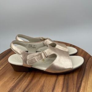 SAS Suntimer Sandals Womens Size 12 N Gold Tripad Comfort Ankle Strap Slingback